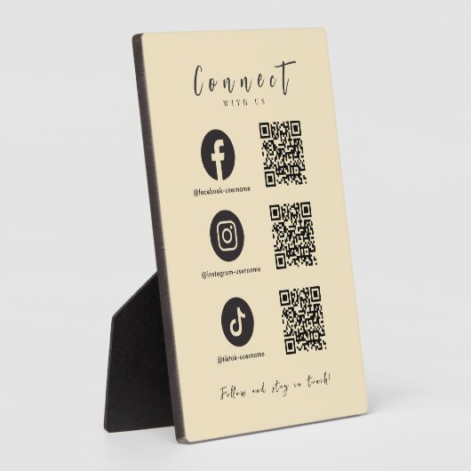 Facebook Instagram Tiktok QR Code Trendy Groovy Fotoplaat (Zijkant)