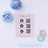 Facebook Instagram Tiktok QR Code Trendy Paarse Flyer (Enkel)