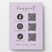 Facebook Instagram Tiktok QR Code Trendy Paarse Fotoplaat (voorkant)