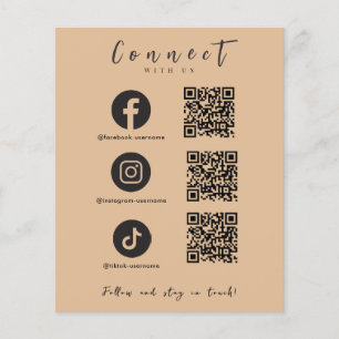 Facebook Instagram TikTok QR Code Trendy Rustiek Flyer