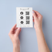 Facebook Instagram TikTok QR Code Trendy Wit Flyer (Hand)