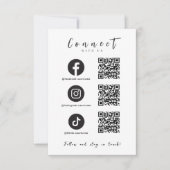Facebook Instagram TikTok QR Code Trendy Wit Kaart (Voorkant)
