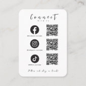 Facebook Instagram TikTok QR Code Trendy Wit Visitekaartje (Voorkant)