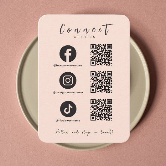 Facebook Instagram TikTok QR Code Zachte Peach Visitekaartje