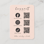Facebook Instagram TikTok QR Code Zachte Peach Visitekaartje (Voorkant)