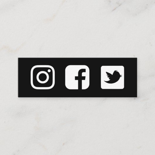 Facebook Instagram Twitter Mini Visitekaartje (Voorkant)