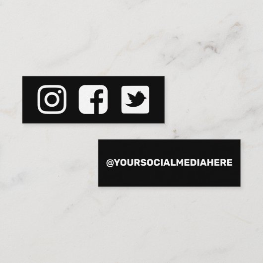 Facebook Instagram Twitter Mini Visitekaartje (Voorkant / Achterkant)