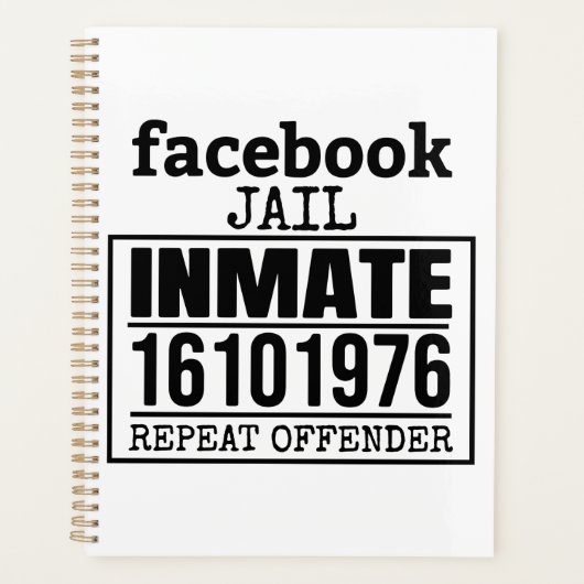 Facebook Jail Inmate Herhaling Offender Planner (Voorkant)