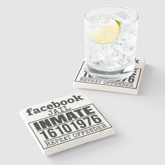 Facebook Jail Inmate Herhaling Offender Stenen Onderzetter (Zijkant)