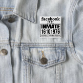 Facebook Jail Inmate Herhaling Offender Vierkante Button 5,1 Cm (In situ)