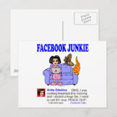 FACEBOOK JUNKIE BRIEFKAART (Voorkant / Achterkant)
