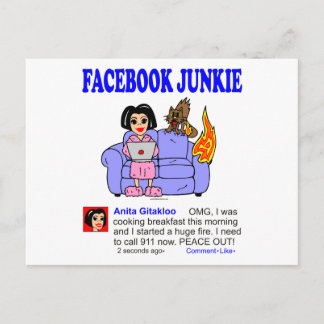 FACEBOOK JUNKIE BRIEFKAART