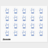 facebook like ROCK vrede hand teken pixel grafisch Ronde Sticker (Vel)