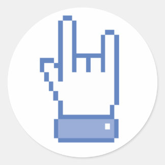 facebook like ROCK vrede hand teken pixel grafisch Ronde Sticker