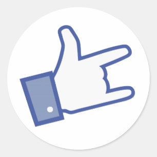 Facebook like You Rock duim Rock en Roll icoon Ronde Sticker