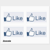 Facebook 'Liked' Rechthoekige Sticker (Vel)