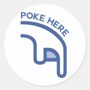 facebook POKE here Ronde Sticker