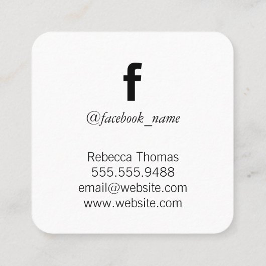 Facebook Promotional Vierkante Visitekaartje (Achterkant)