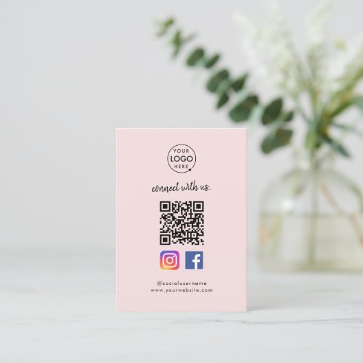 Facebook QR-code installeren | Sociaal mediacroze Informatiekaartje (Staand voorkant)