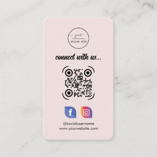 Facebook QR-code installeren Sociale media roze Visitekaartje