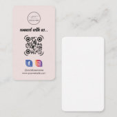 Facebook QR-code installeren | Sociale media roze  Visitekaartje (Voorkant / Achterkant)
