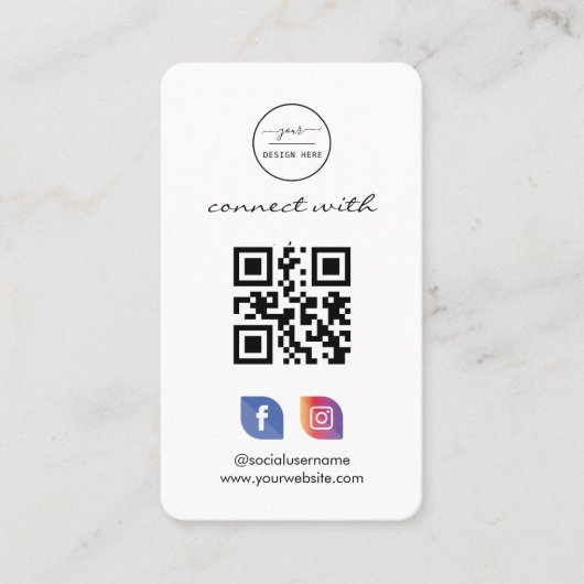 Facebook QR-code installeren | Sociale media roze  Visitekaartje (Voorkant)