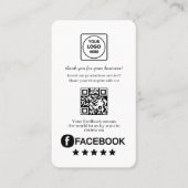 Facebook QR | Custom Business Review Feedback Link Visitekaartje (Voorkant)