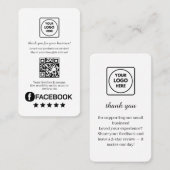 Facebook QR | Custom Business Review Feedback Link Visitekaartje (Voorkant / Achterkant)