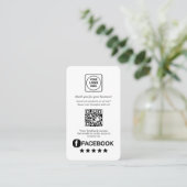 Facebook QR | Custom Business Review Feedback Link Visitekaartje (Staand voorkant)