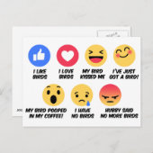 Facebook-reactie vogelliefhebbers briefkaart (Voorkant / Achterkant)