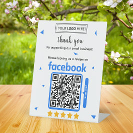 Facebook Review Kaart aanvragen met Logo en QR Cod Reclamebord Met Voetstuk
