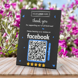 Facebook Review Kaart aanvragen met Logo en QR Cod Reclamebord Met Voetstuk