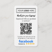 Facebook Review Kaart aanvragen met Logo en QR Cod Visitekaartje (Voorkant)