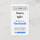 Facebook Review Kaart aanvragen met Logo en QR Cod Visitekaartje (Achterkant)