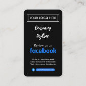 Facebook Review Kaart aanvragen met Logo en QR Cod Visitekaartje (Achterkant)