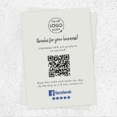 Facebook Review Link QR Code Grey Business Reviewe Informatiekaartje