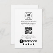 Facebook Review QR | Business Feedback Link Informatiekaartje (Voorkant / Achterkant)