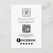 Facebook Review QR | Business Feedback Link Informatiekaartje (Voorkant)