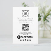Facebook Review QR | Business Feedback Link Informatiekaartje (Staand voorkant)