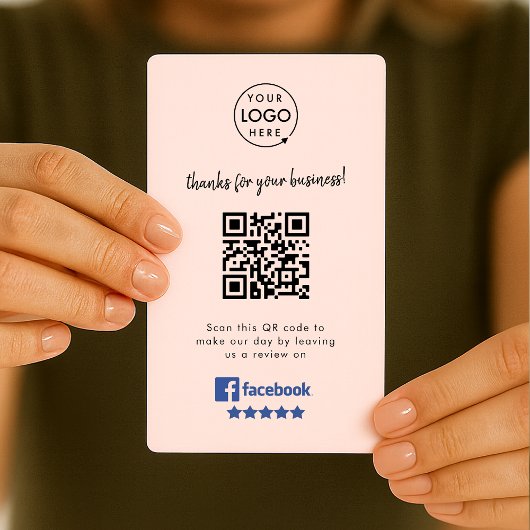 Facebook Review | Roze QR-code voor zakelijke Revi Visitekaartje