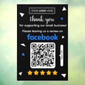 Facebook Review Verzoekkaart met Logo en QR-code Raamsticker (Vel 3)