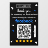 Facebook Review Verzoekkaart met Logo en QR-code Raamsticker (Vel)