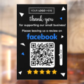 Facebook Review Verzoekkaart met Logo en QR-code Raamsticker (Vel 2)