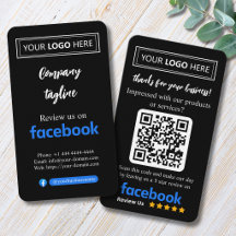 Facebook Review Verzoekkaart met Logo en QR-code