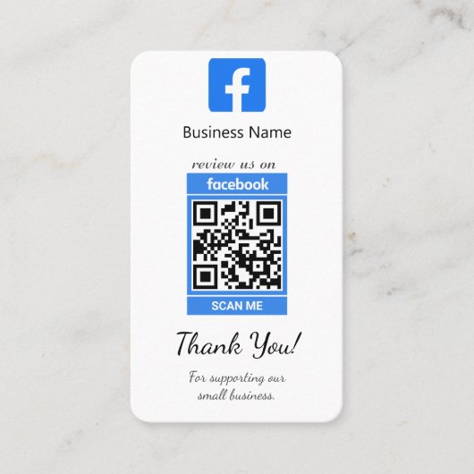 Facebook Review visitekaartje sjabloon met QR-code (Voorkant)