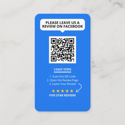 Facebook Reviewen Beoordeel Mijn bedrijf 5 sterren Visitekaartje (Voorkant)