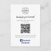 Facebook-Reviewen | Business Review Link QR Code Informatiekaartje (Voorkant)