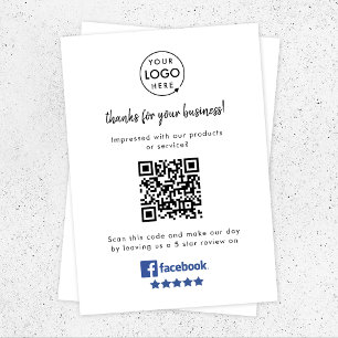 Facebook-Reviewen   Business Review Link QR Code Informatiekaartje