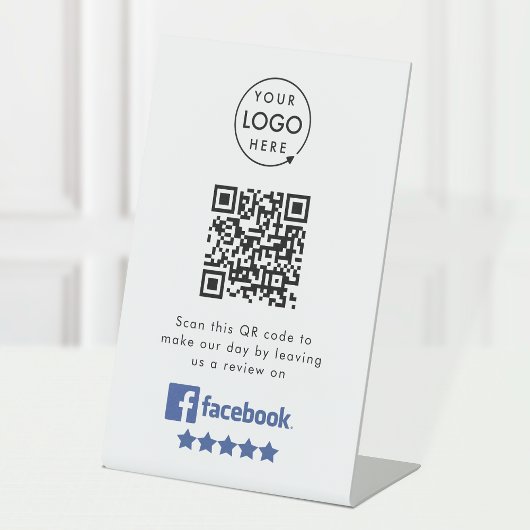 Facebook-Reviewen | Business Review Link QR Code Reclamebord Met Voetstuk