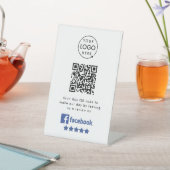 Facebook-Reviewen | Business Review Link QR Code Reclamebord Met Voetstuk (Insitu)